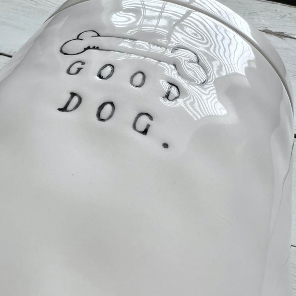 RARE Rae Dunn Ceramic GOOD DOG Canister Treat Jar Crown Lid Bone Magenta Rea Ray - Picture 6 of 9